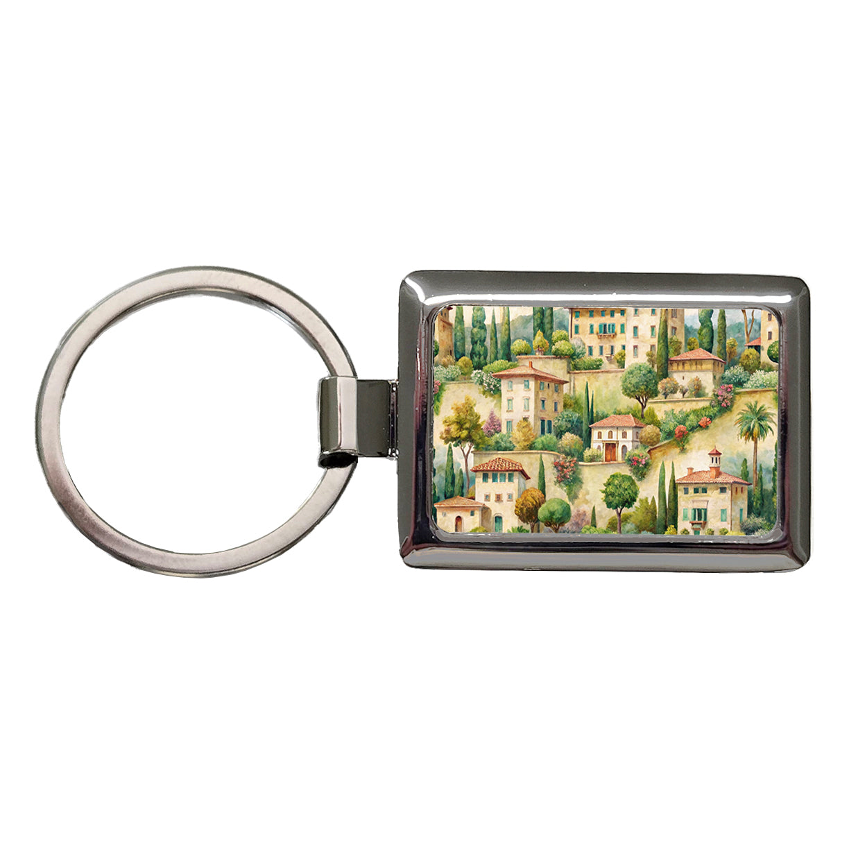 Italian Villa Town Italy Rectangle Metal Keychain