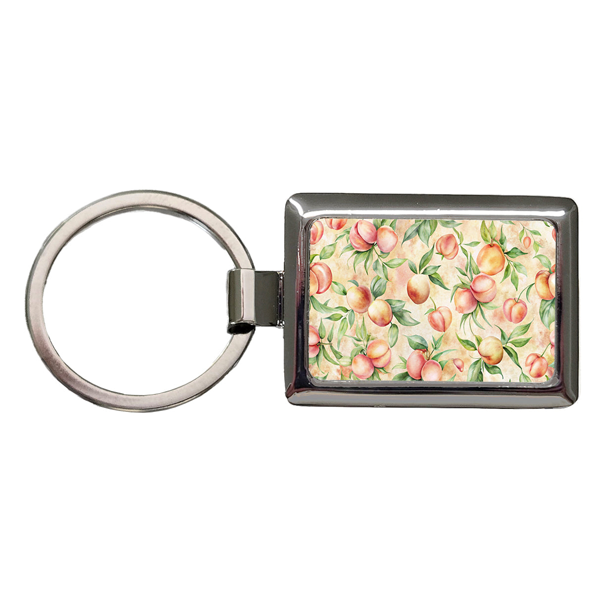Peaches And Cream Wallpaper Rectangle Metal Keychain