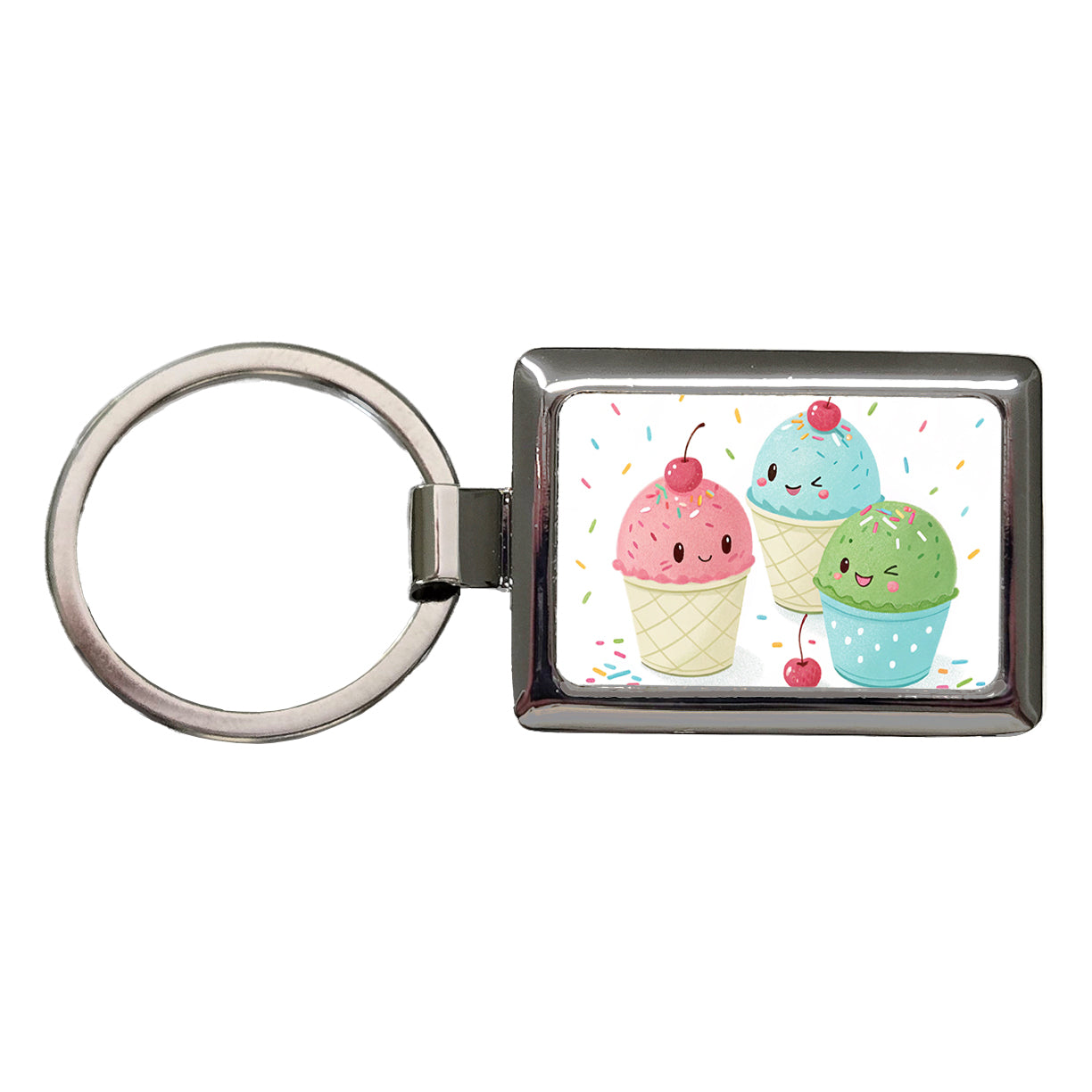 Kawaii Snowcones Rectangle Metal Keychain