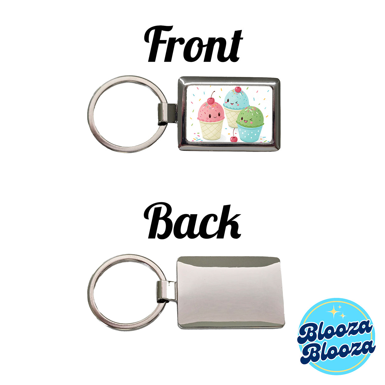 Kawaii Snowcones Rectangle Metal Keychain
