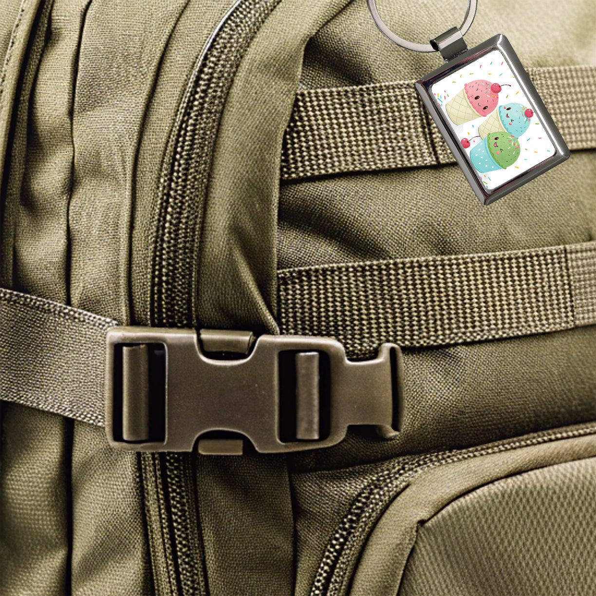 Kawaii Snowcones Rectangle Metal Keychain