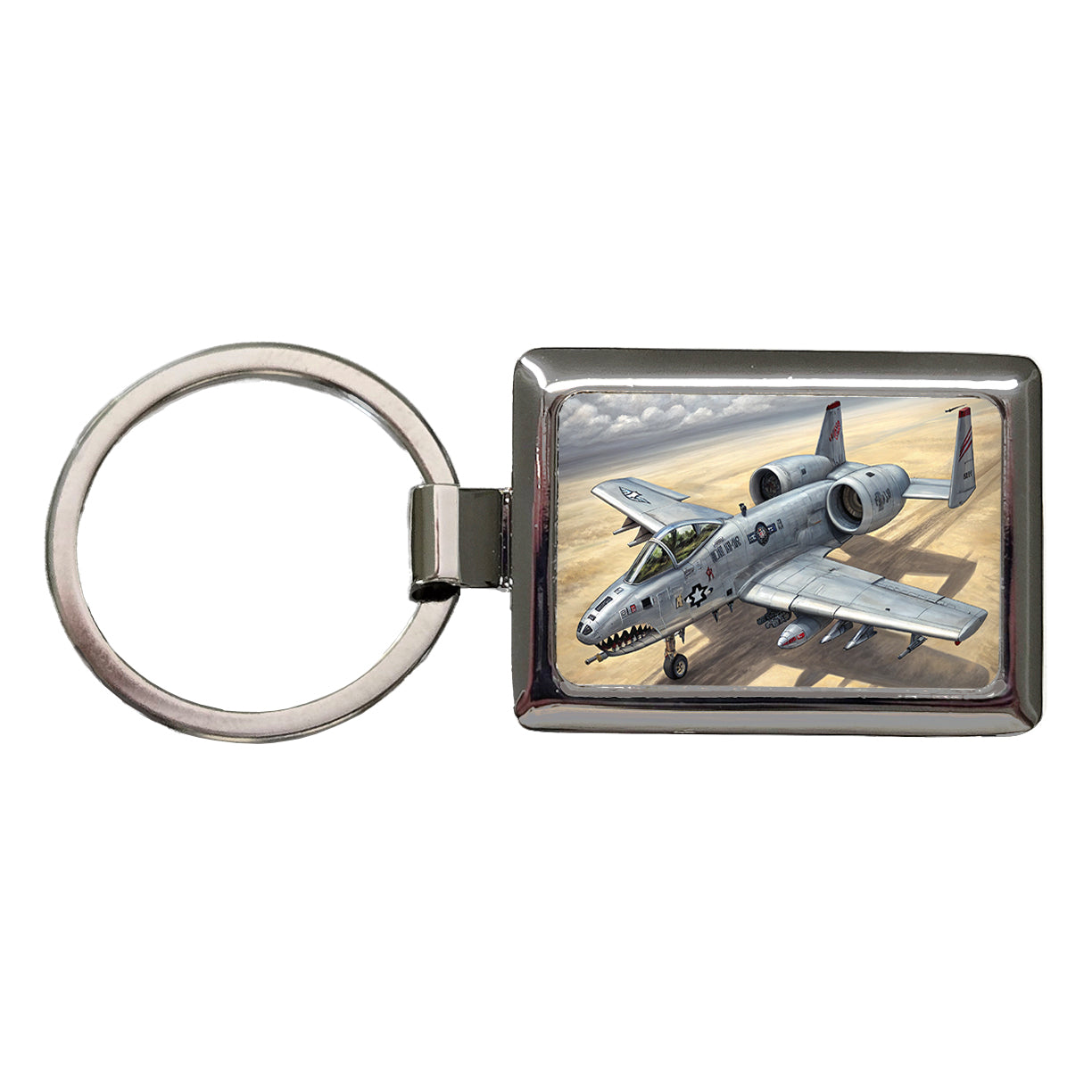 A-10 Warthog Thunderbolt II US Air Force Ground Attack Plane Rectangle Metal Keychain