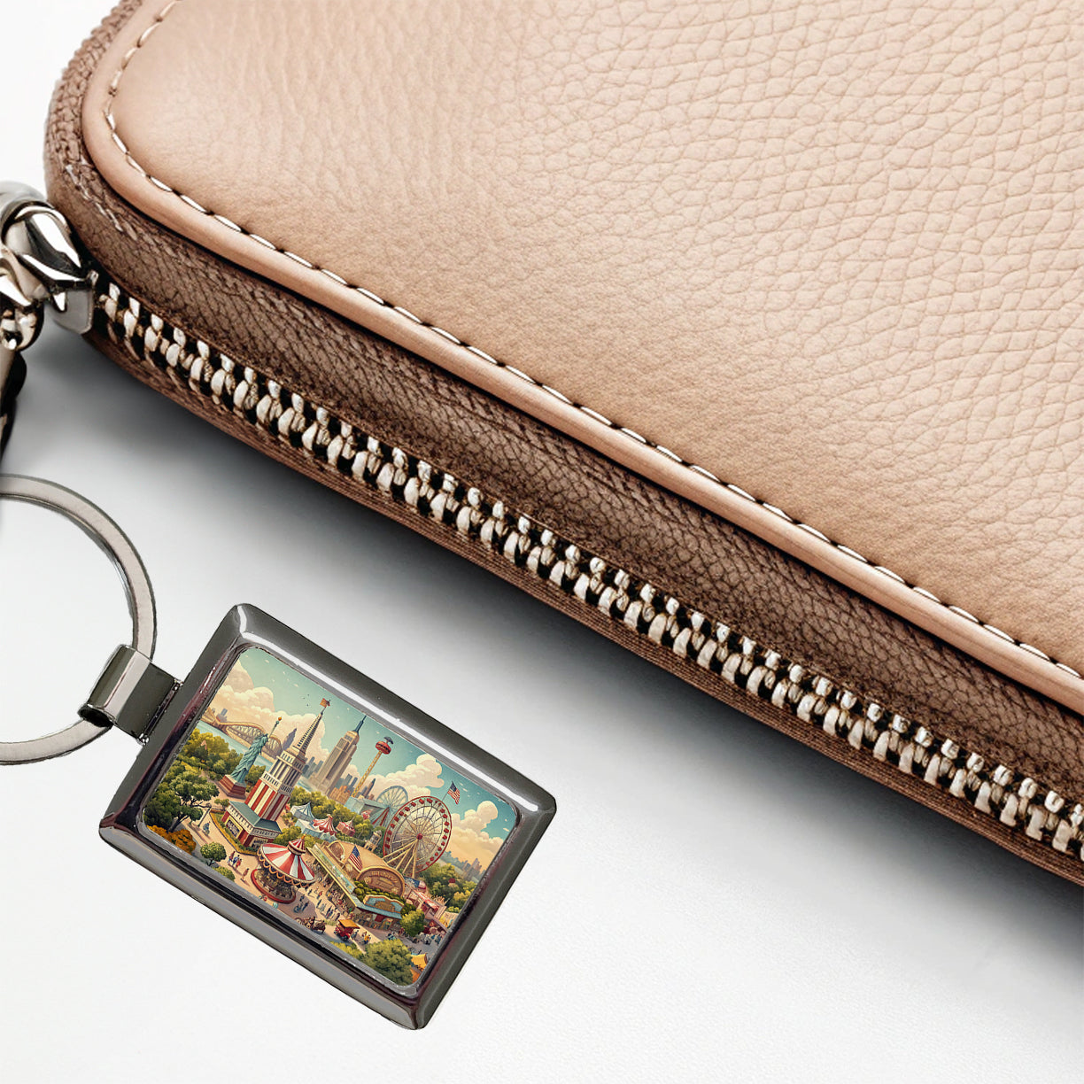 Americana New York World's Fair Rectangle Metal Keychain