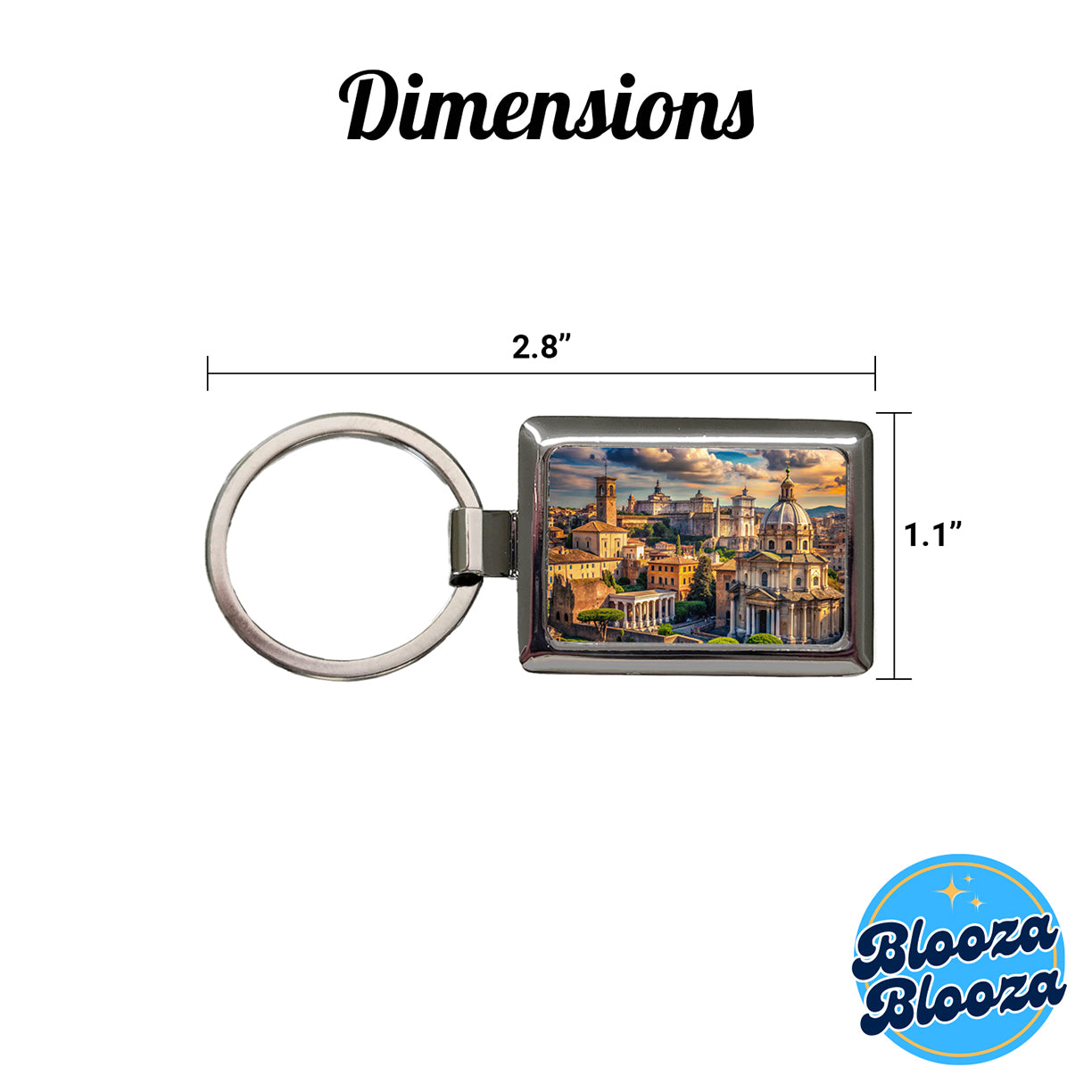 Ancient Rome City Roman Cityscape Rectangle Metal Keychain