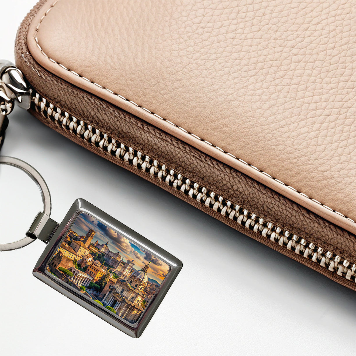 Ancient Rome City Roman Cityscape Rectangle Metal Keychain