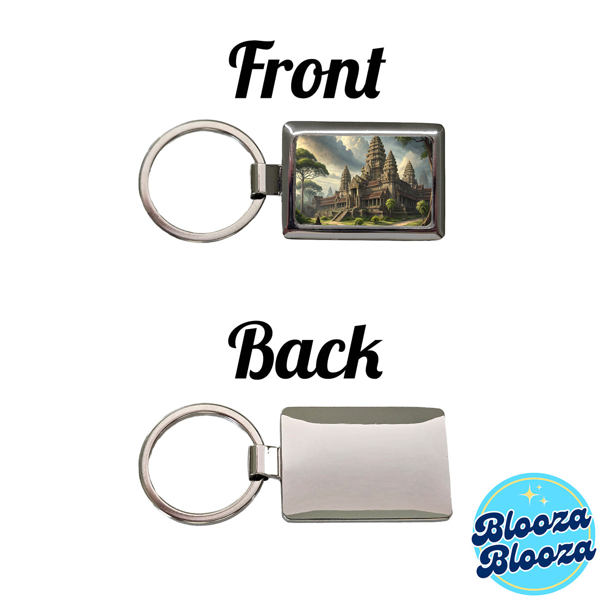 Angkor Wat Hindu Buddhist Temple Cambodia Rectangle Metal Keychain