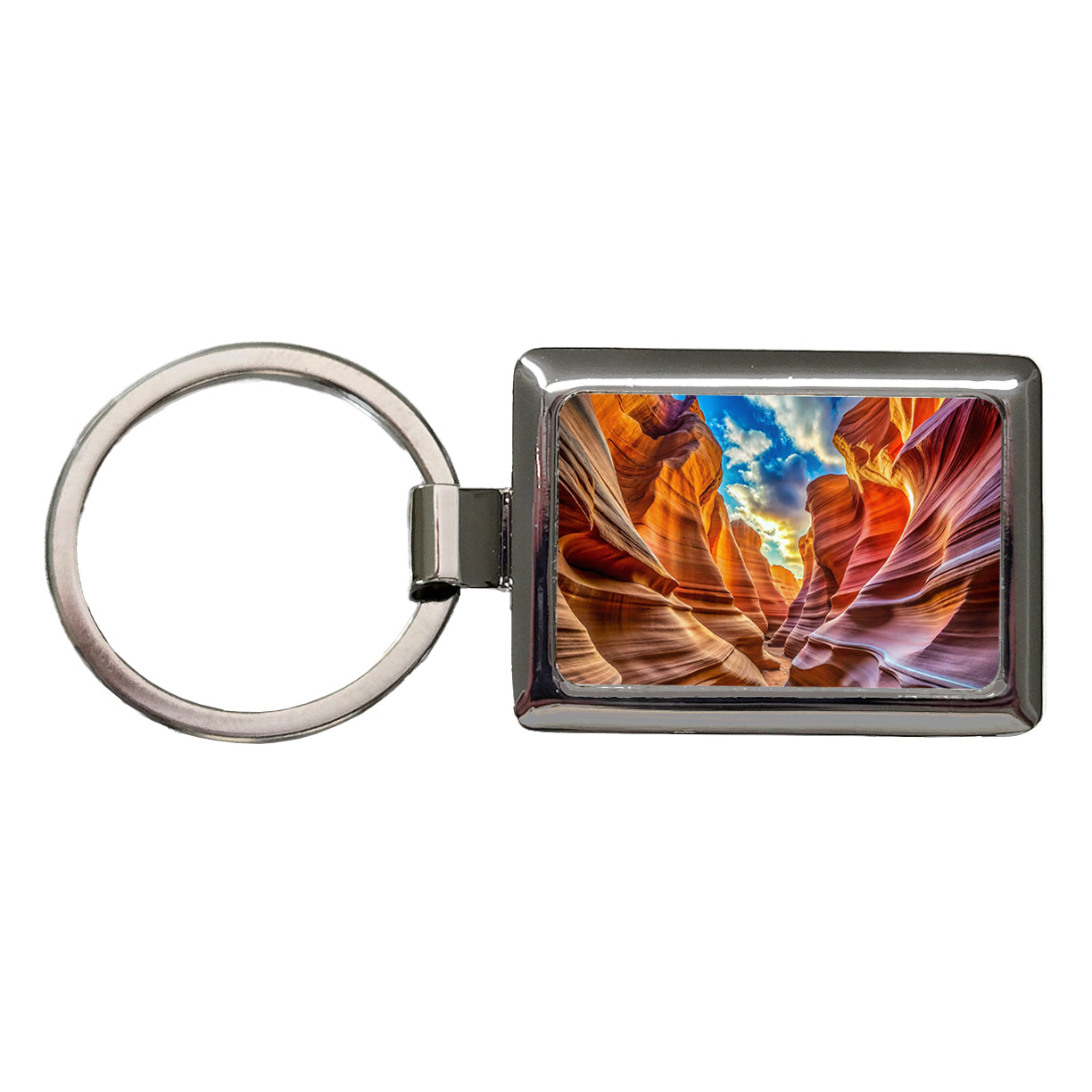 Antelope Slot Canyon Utah Nevada Rectangle Metal Keychain