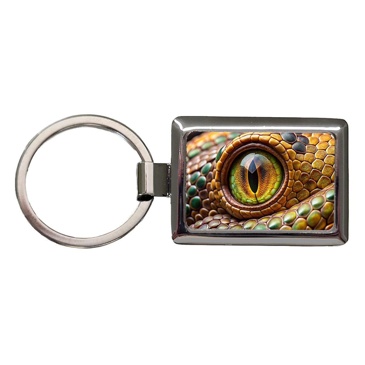 Close-Up Of a Snake's Eye Reptile Rectangle Metal Keychain