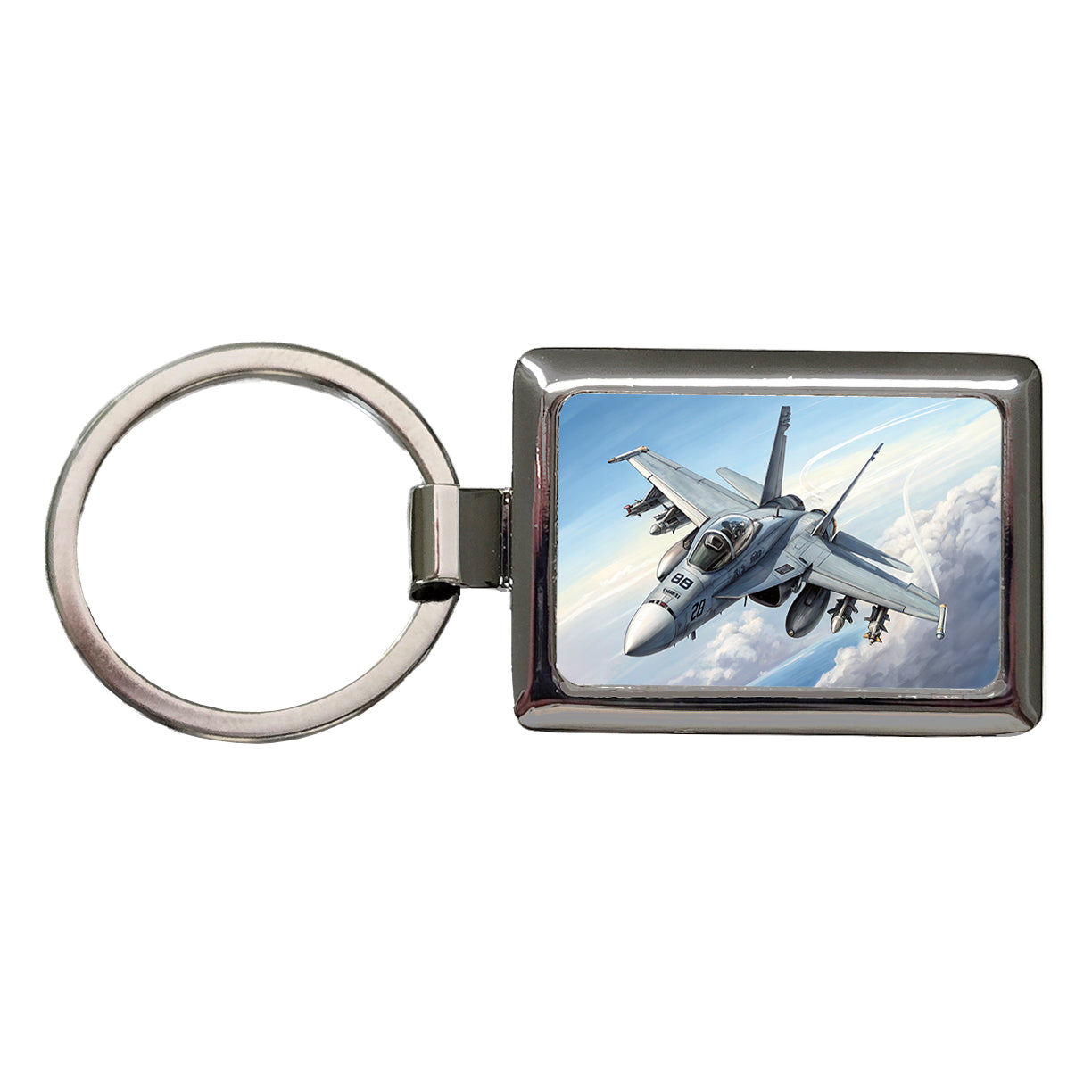 FA-18 Hornet US Navy Multirole Fighter Plane Rectangle Metal Keychain