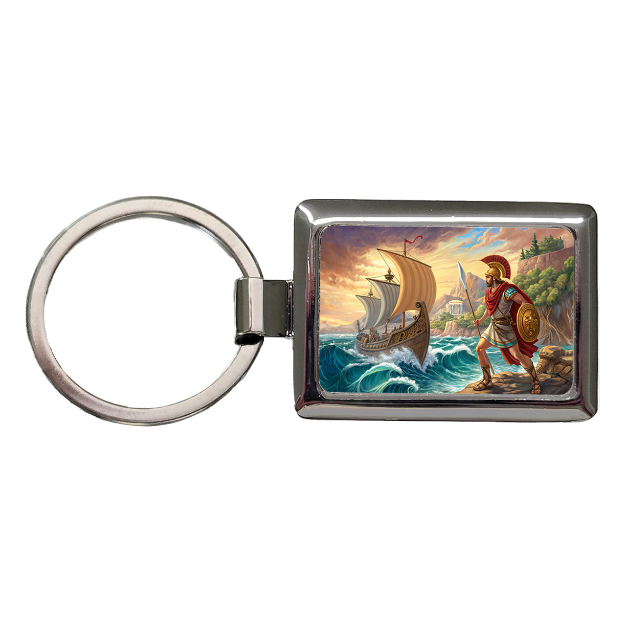 Homer's Iliad And The Odyssey Trojan War Rectangle Metal Keychain
