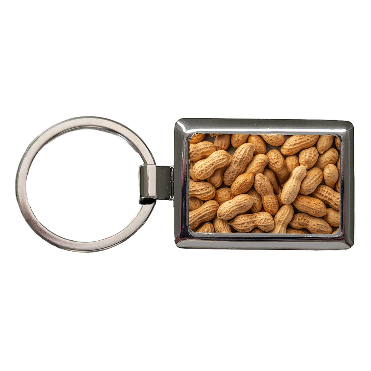 Lots of Roasted Peanuts in Their Shells Rectangle Metal Keychain