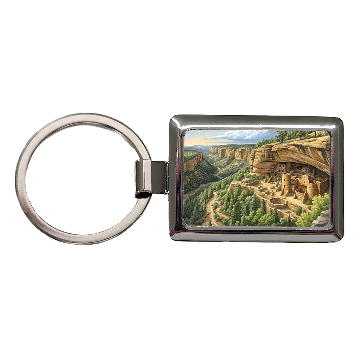 Mesa Verde National Park Colorado Rectangle Metal Keychain