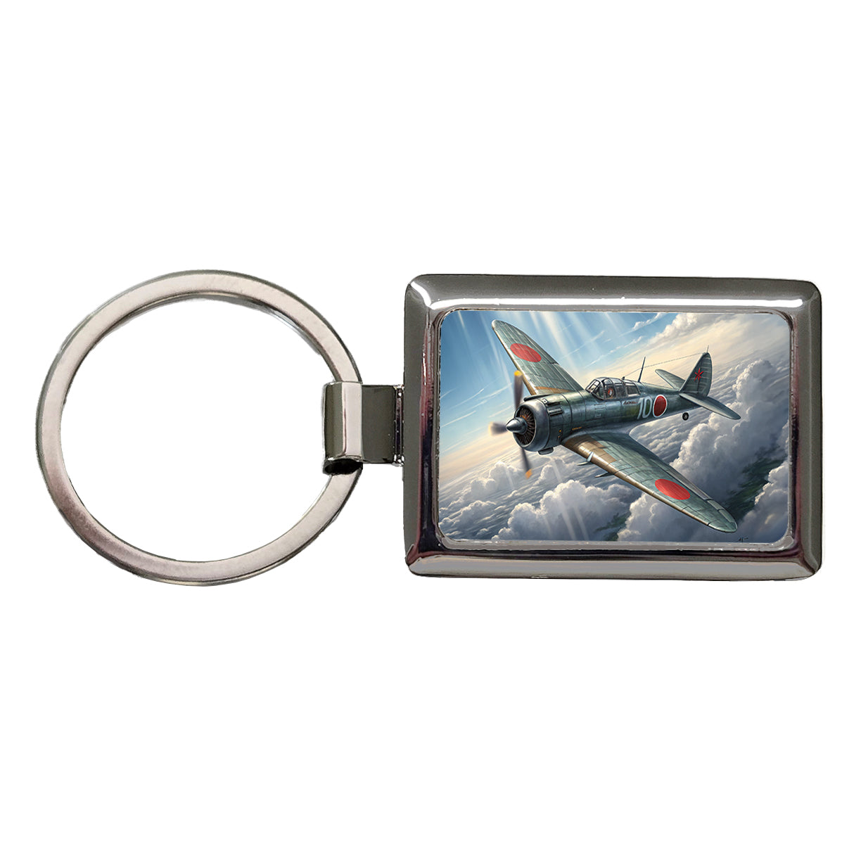 A6M Zero WWII Japanese Navy Fighter Plane Rectangle Metal Keychain