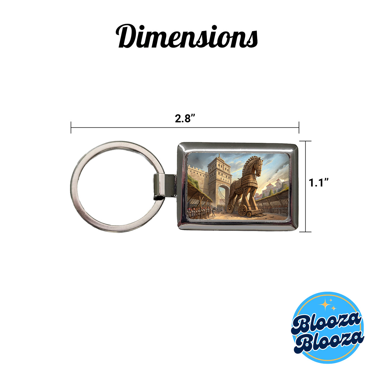 Trojan Horse Being Brought Into Troy Homer's Iliad War Rectangle Metal Keychain