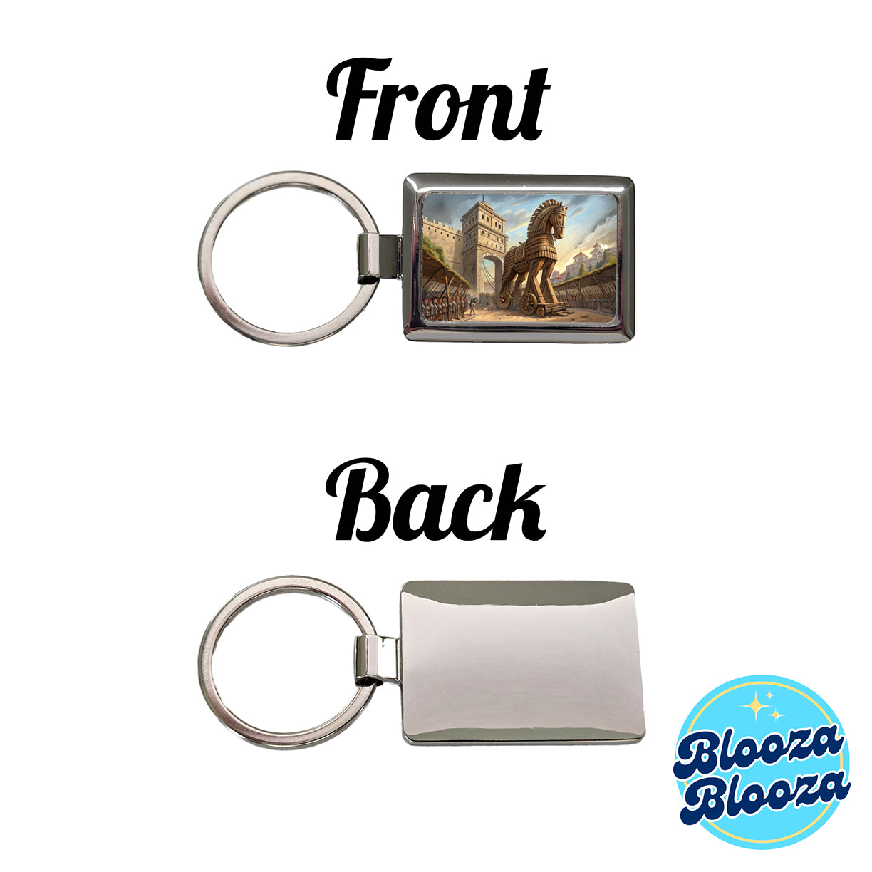 Trojan Horse Being Brought Into Troy Homer's Iliad War Rectangle Metal Keychain
