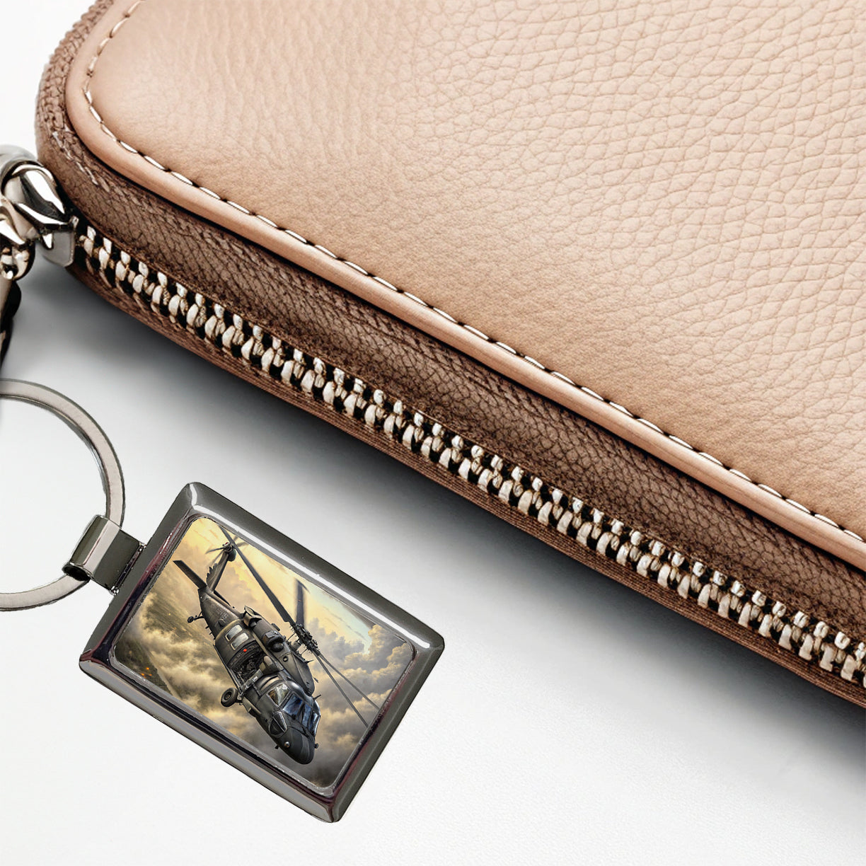 UH-60 Black Hawk US Helicopter Rectangle Metal Keychain