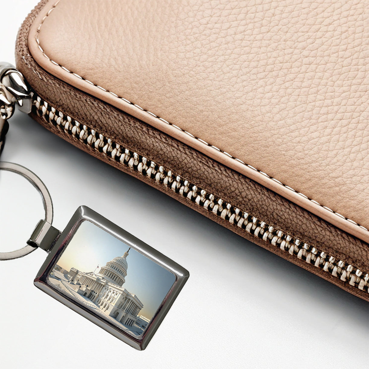 US Capitol Building Washington DC Rectangle Metal Keychain