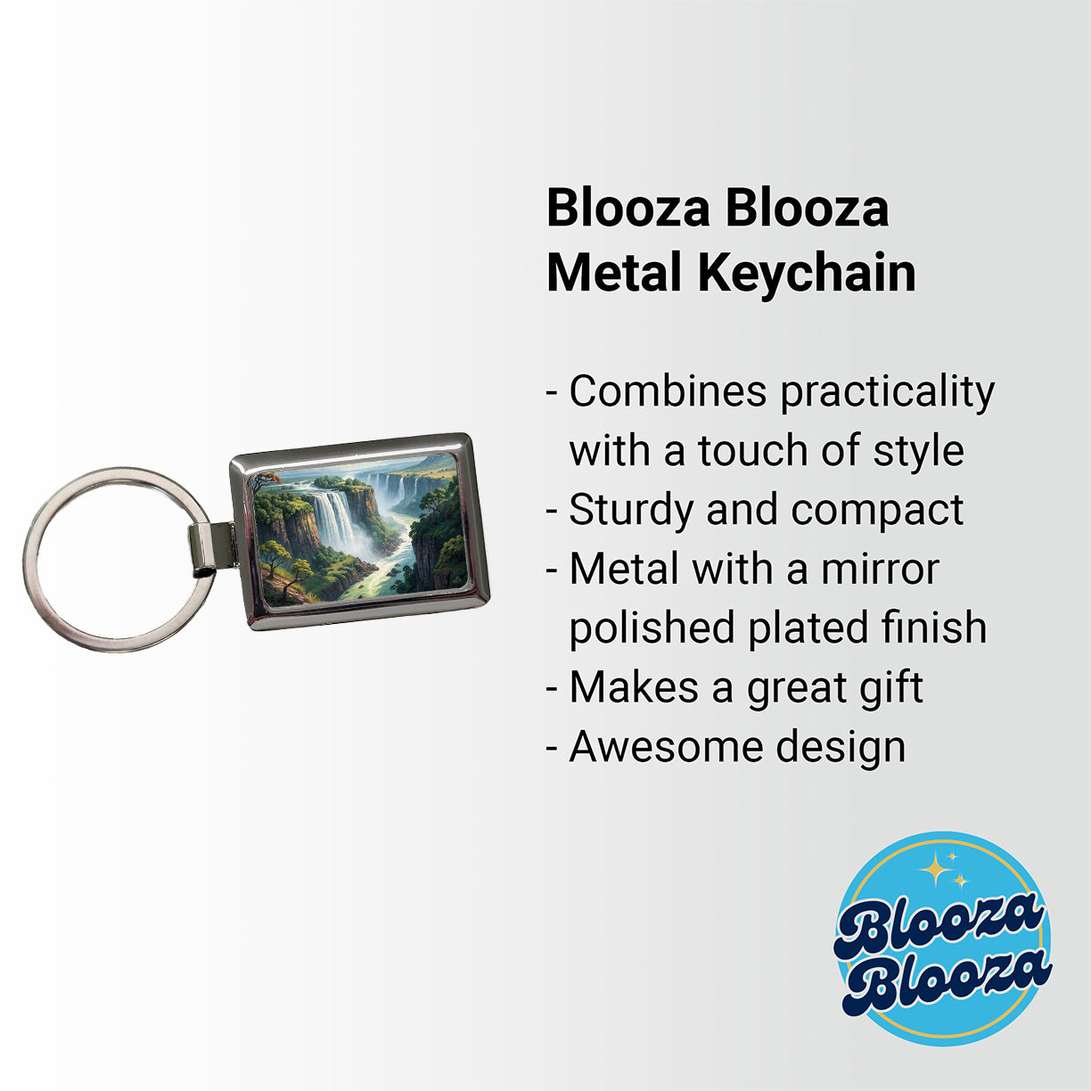 Victoria Falls Zimbabwe Zambia Africa Rectangle Metal Keychain