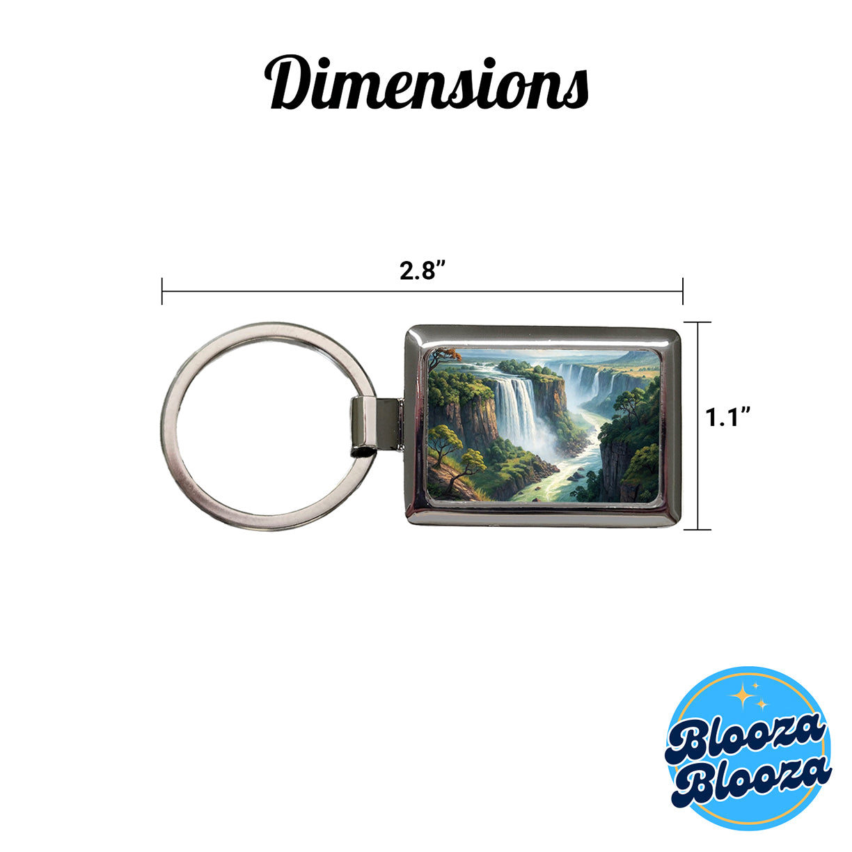 Victoria Falls Zimbabwe Zambia Africa Rectangle Metal Keychain