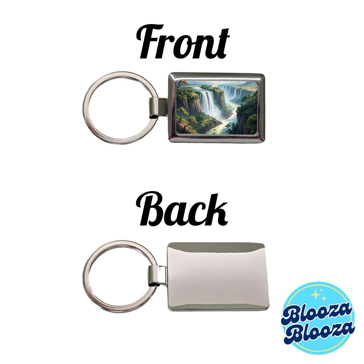 Victoria Falls Zimbabwe Zambia Africa Rectangle Metal Keychain
