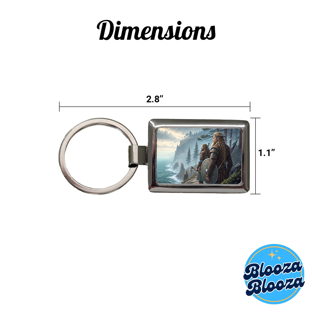 Vikings Raiders Anime Style Fantasy Rectangle Metal Keychain