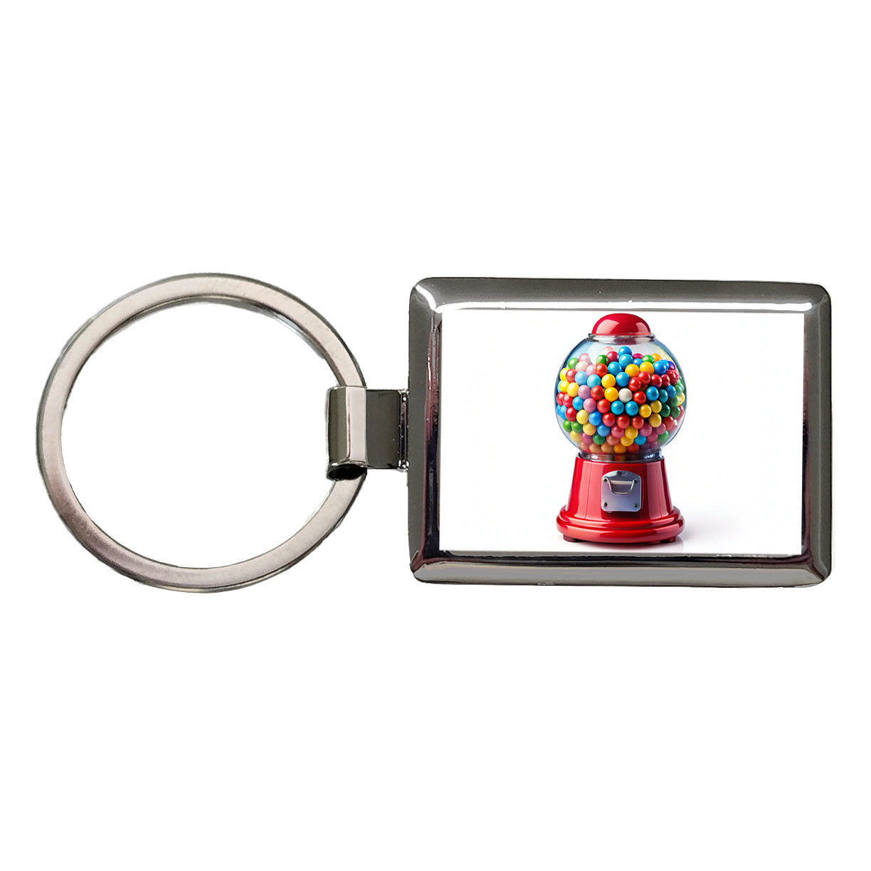 Gumball Machine Rectangle Metal Keychain