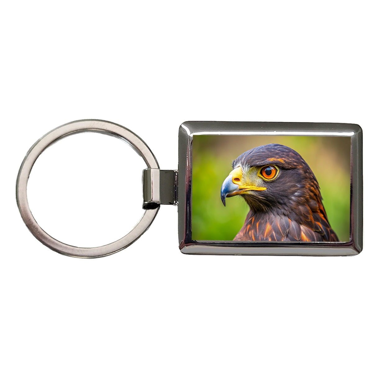 Harris's Hawk Raptor Bird Of Prey Rectangle Metal Keychain