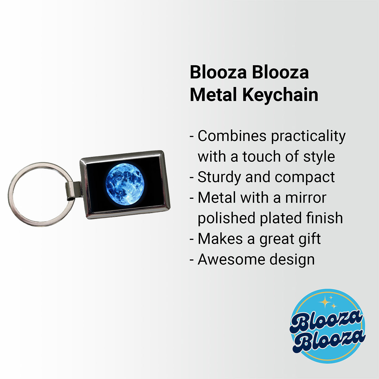 Once in a Blue Moon Rectangle Metal Keychain