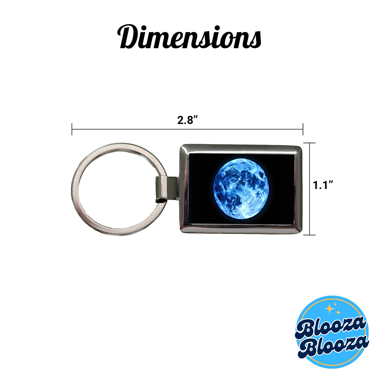 Once in a Blue Moon Rectangle Metal Keychain