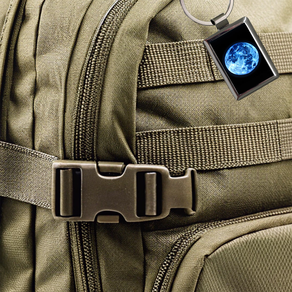 Once in a Blue Moon Rectangle Metal Keychain
