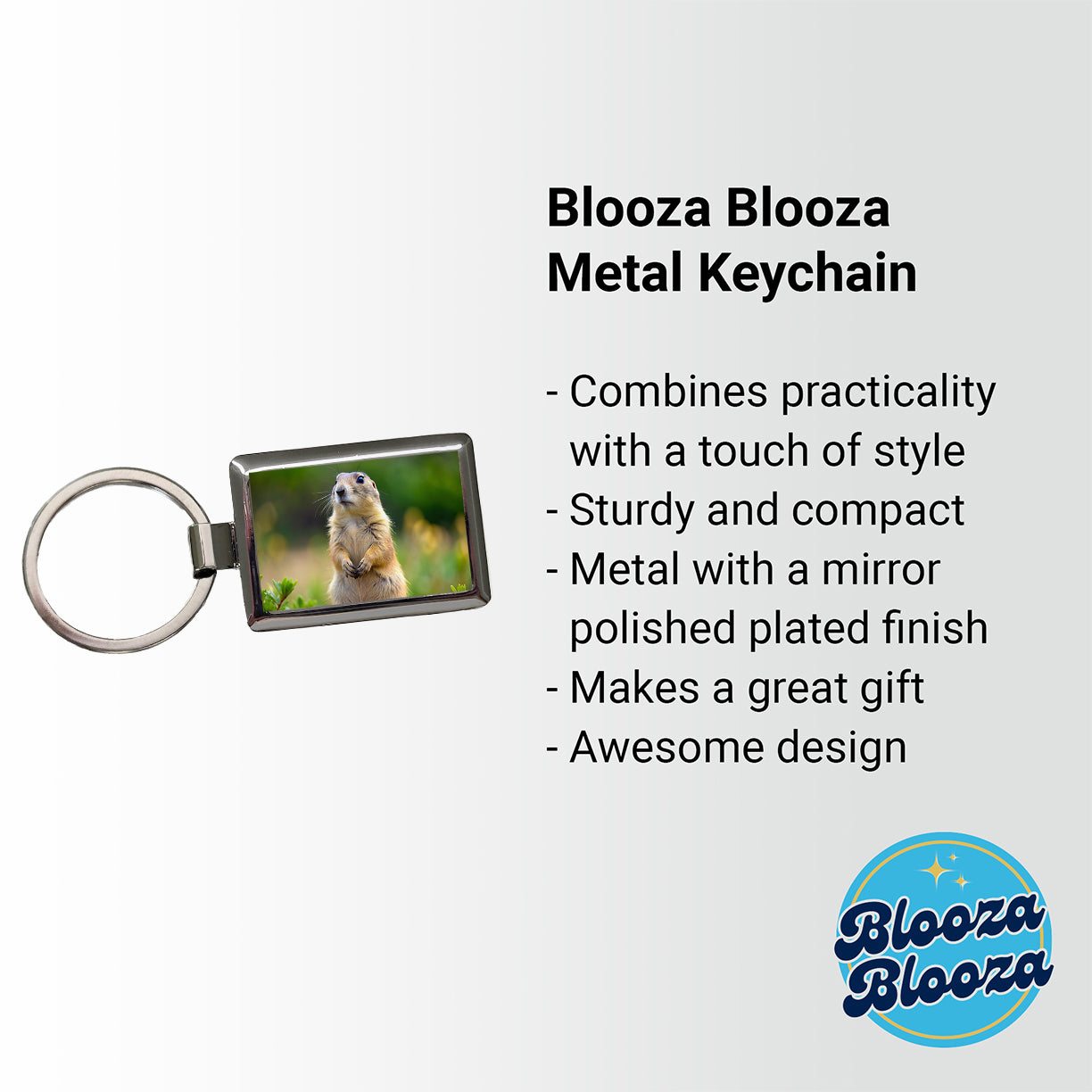 Prairie Dog Rectangle Metal Keychain