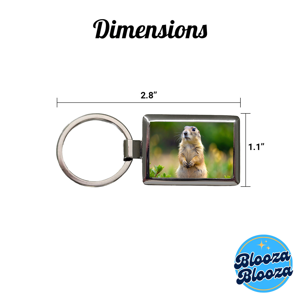 Prairie Dog Rectangle Metal Keychain