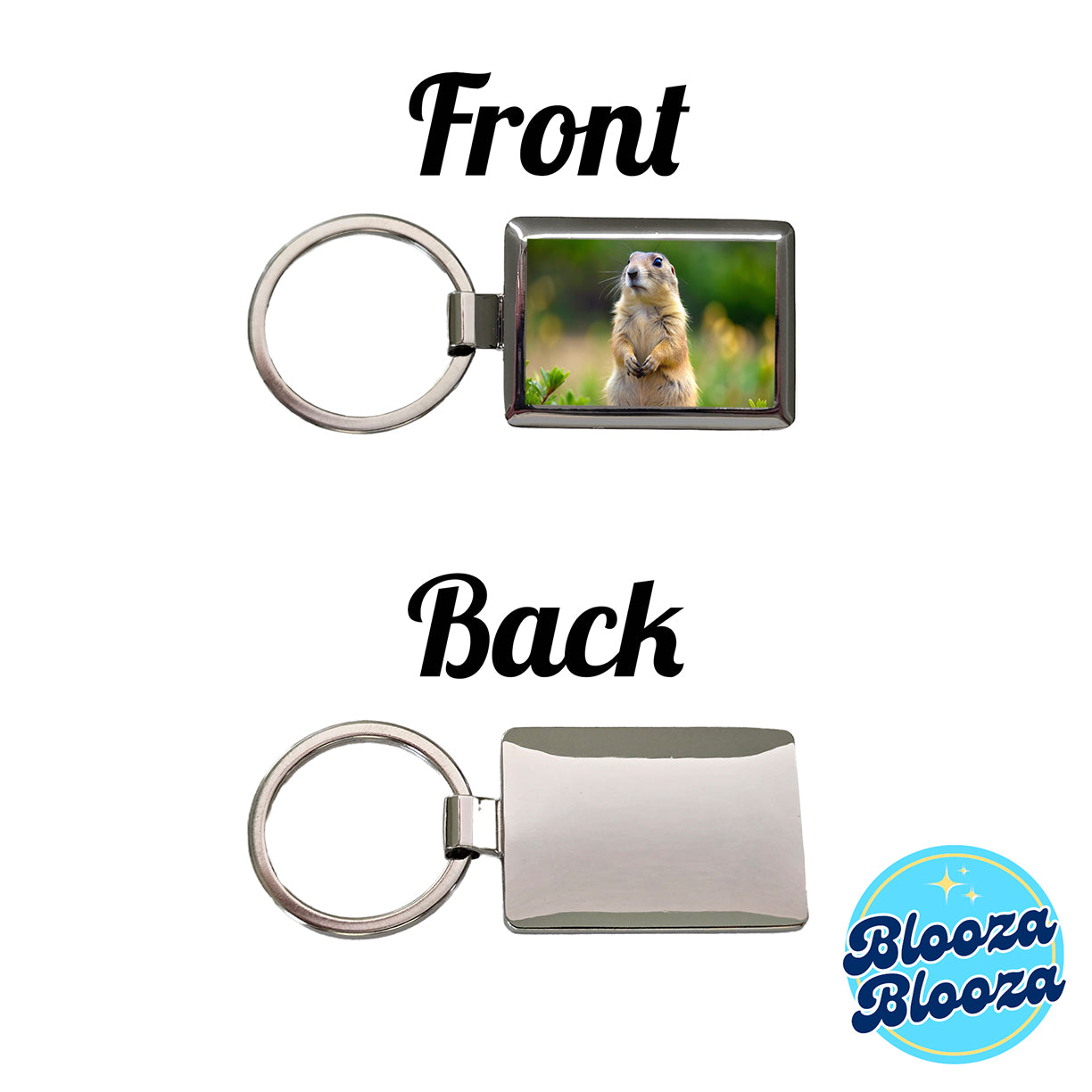 Prairie Dog Rectangle Metal Keychain