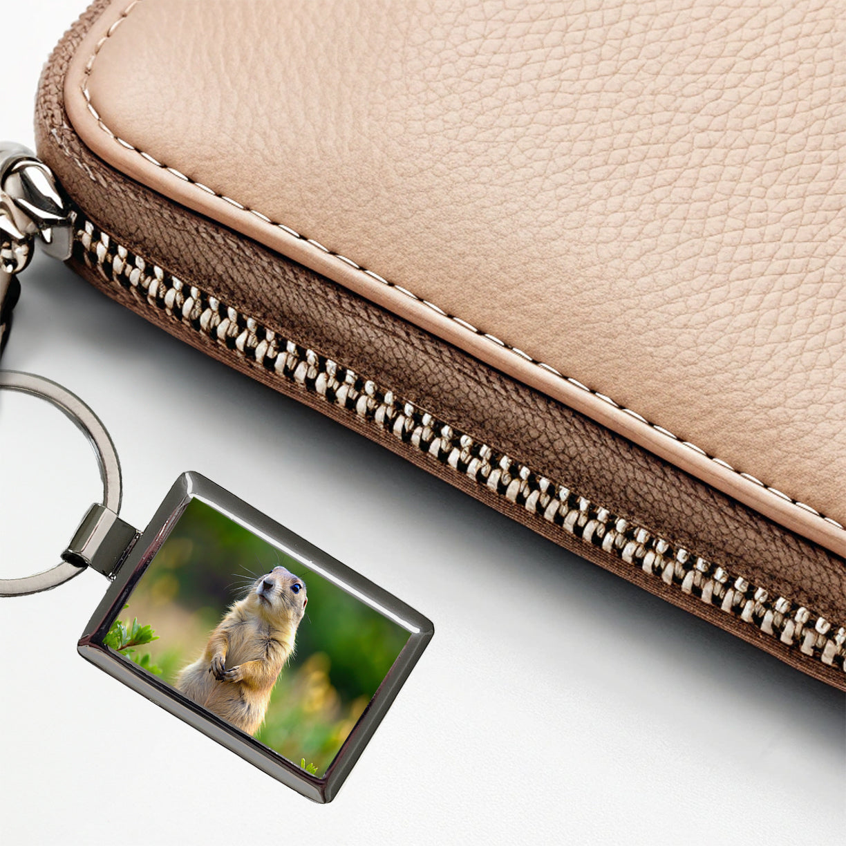 Prairie Dog Rectangle Metal Keychain