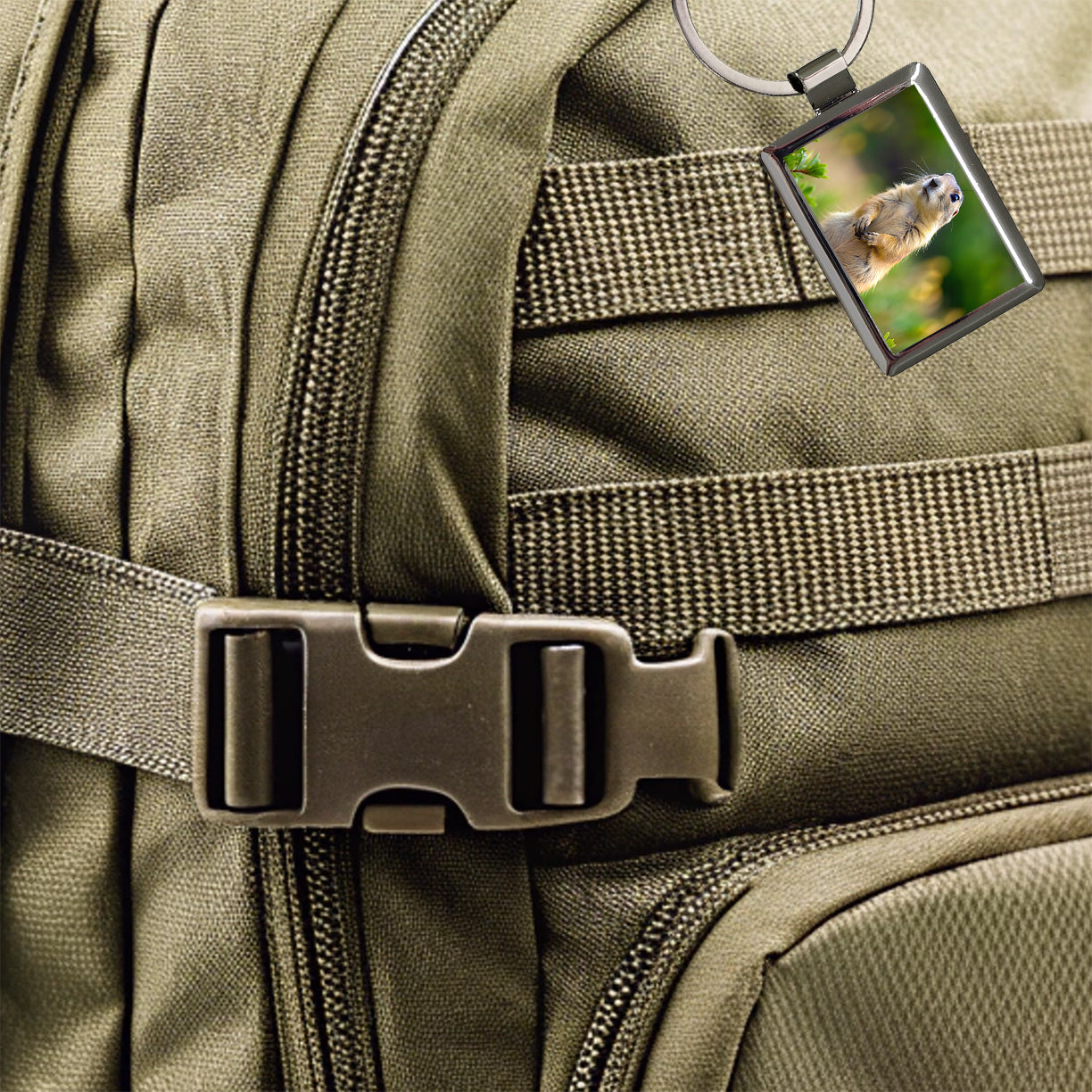 Prairie Dog Rectangle Metal Keychain