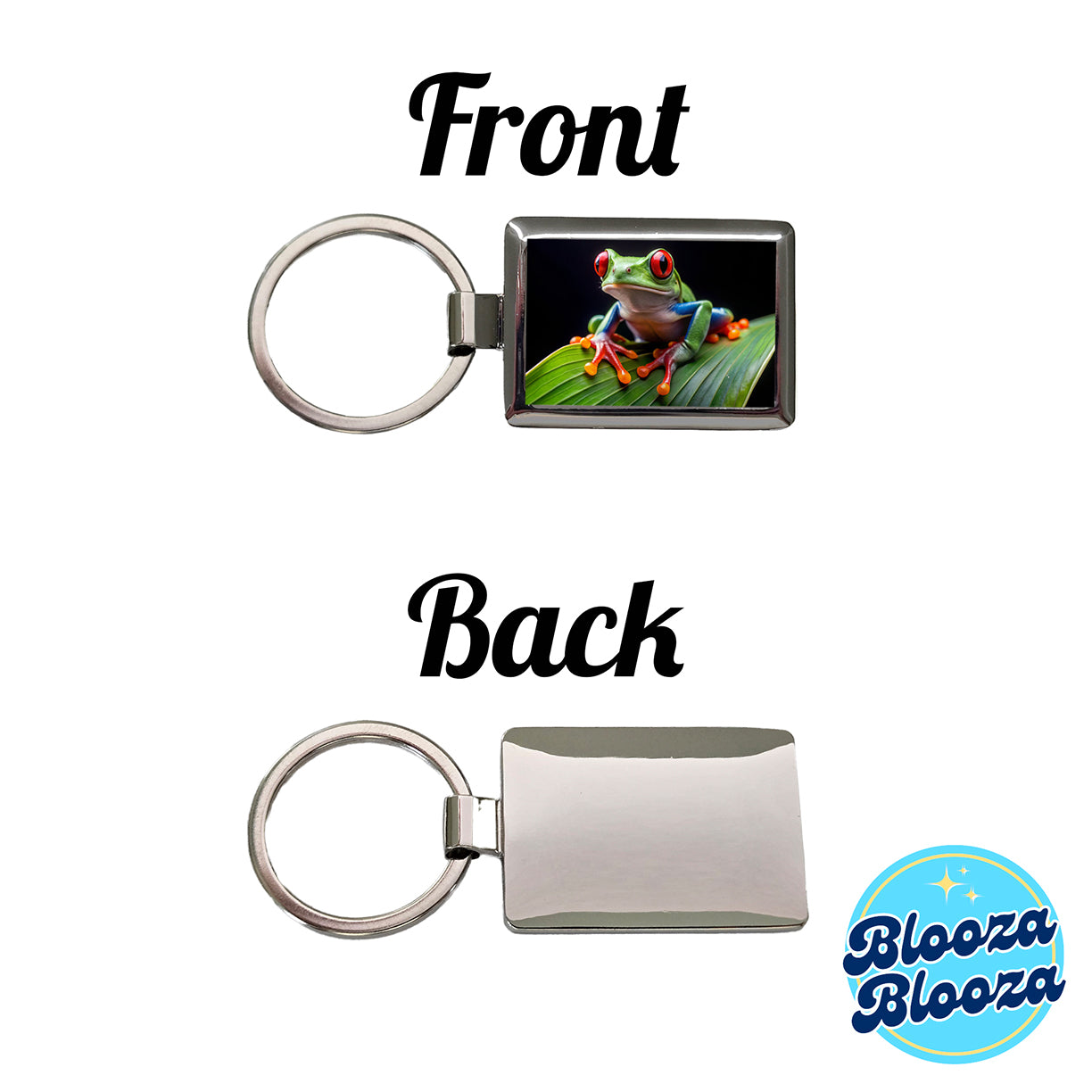 Red Eyed Tree Frog On Leaf Rectangle Metal Keychain