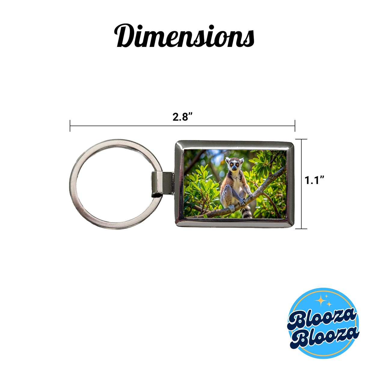 Ring-Tailed Lemur In Tree Rectangle Metal Keychain