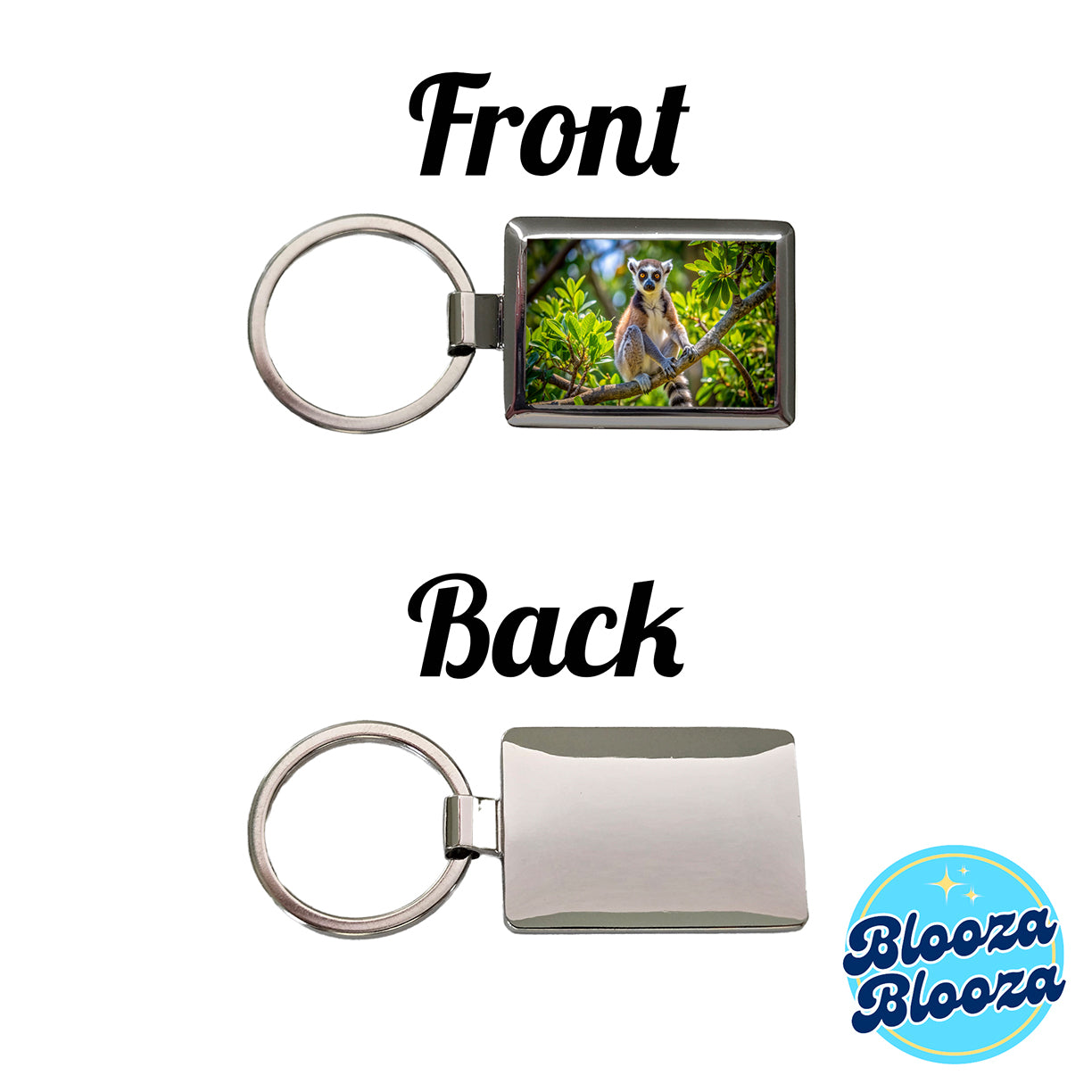 Ring-Tailed Lemur In Tree Rectangle Metal Keychain