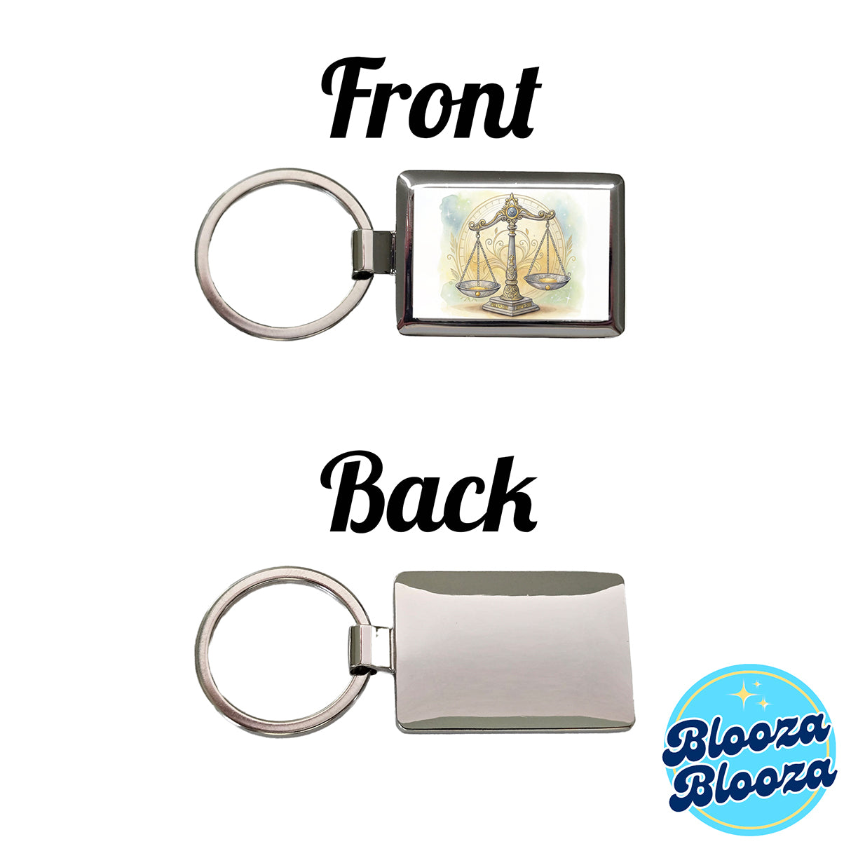Scales Of Justice Lawyer Judge Paralegal Rectangle Metal Keychain