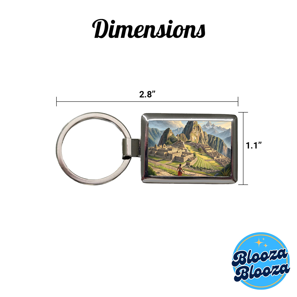 South American Inca Empire Rectangle Metal Keychain