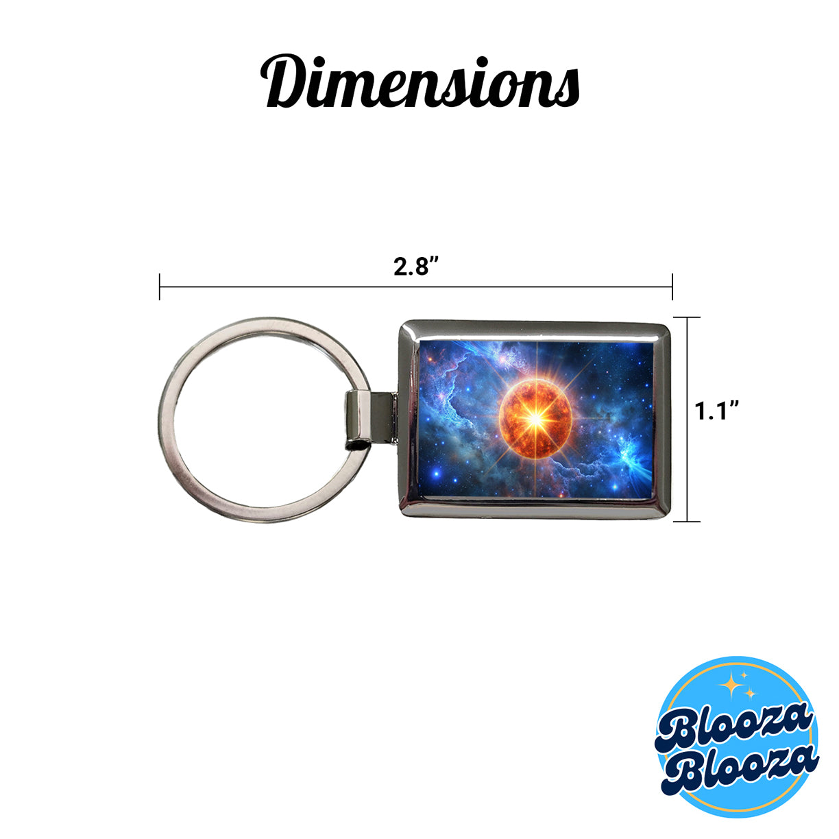 Star Going Nova Sci-fi Galaxy Space Rectangle Metal Keychain