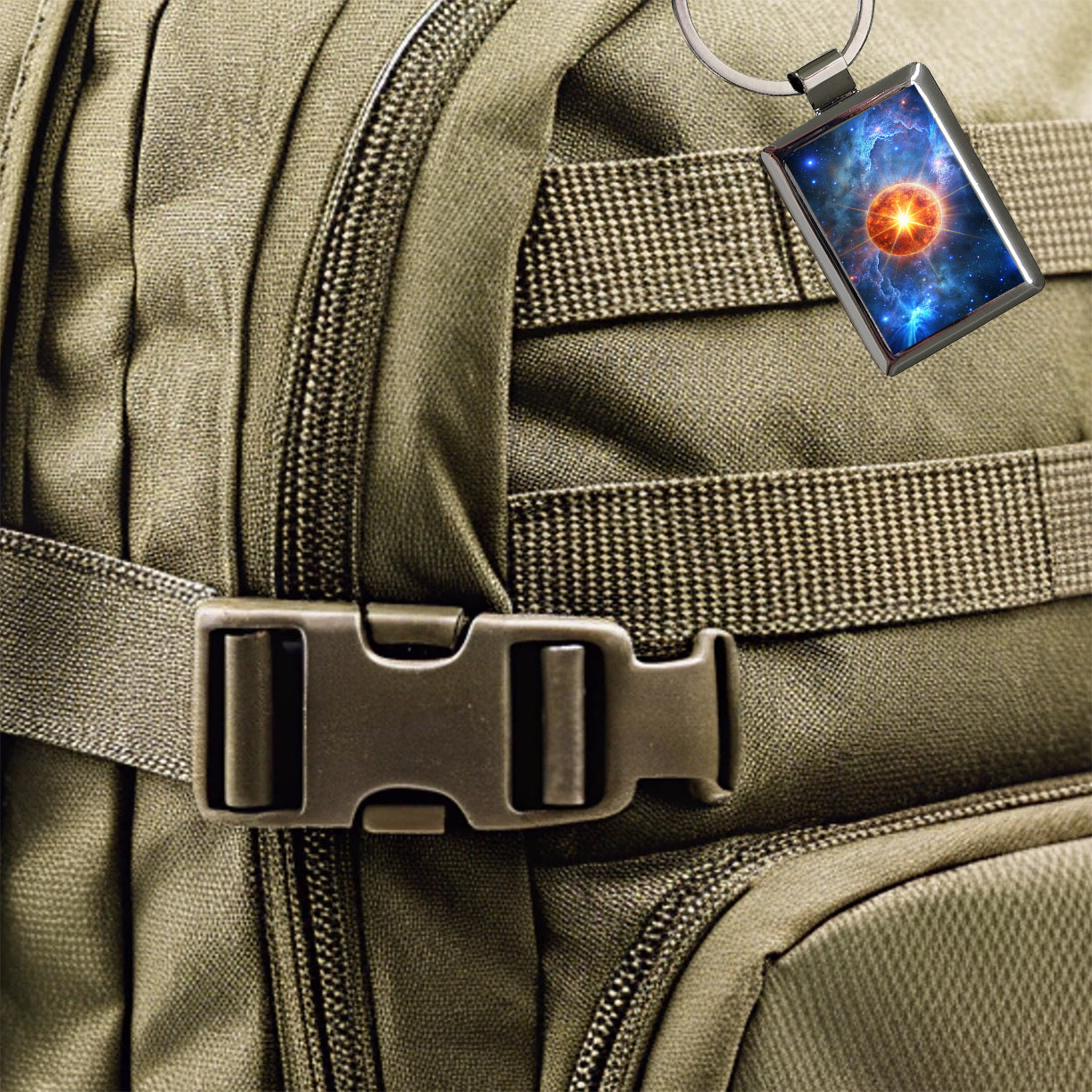 Star Going Nova Sci-fi Galaxy Space Rectangle Metal Keychain
