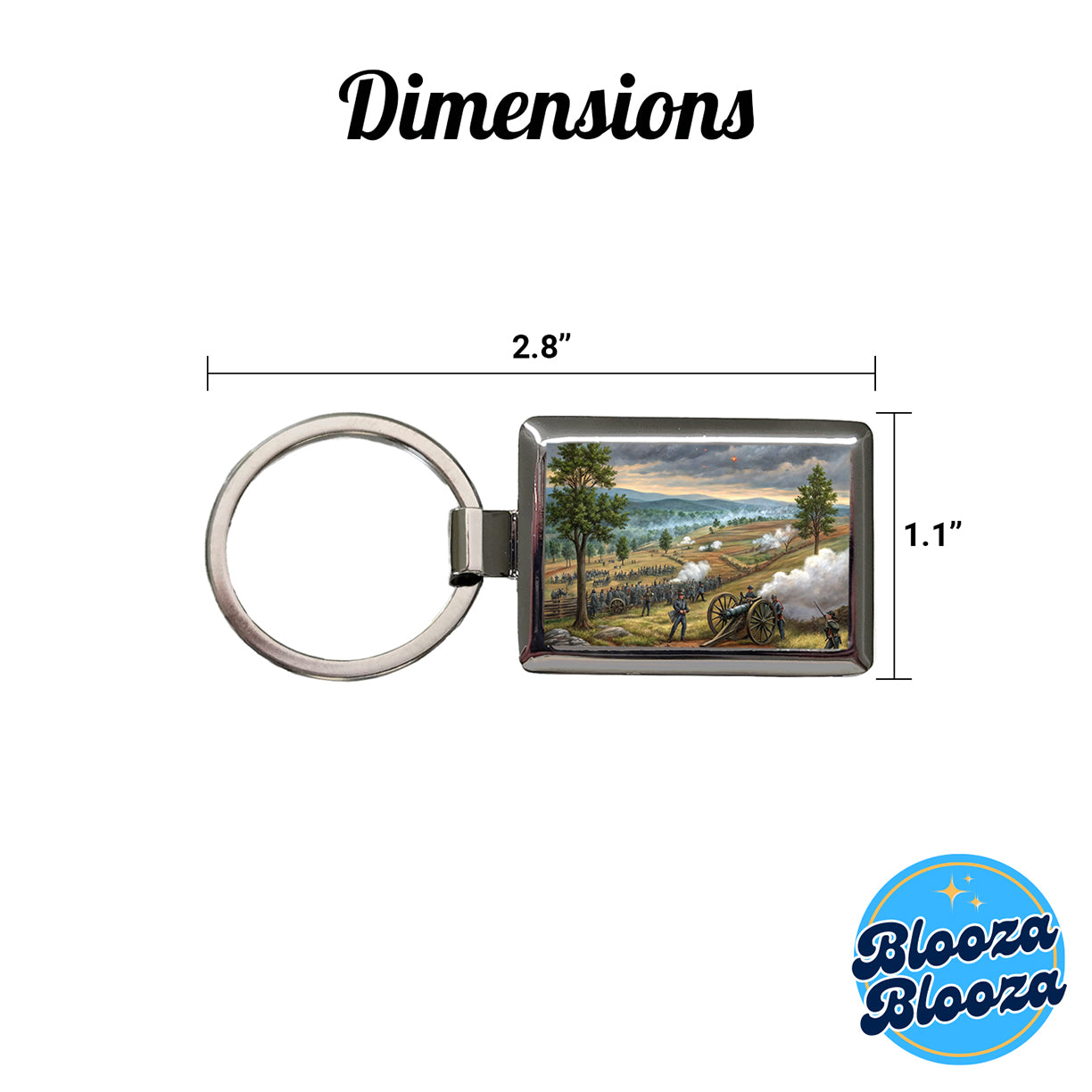 The Civil War Gettysburg Rectangle Metal Keychain