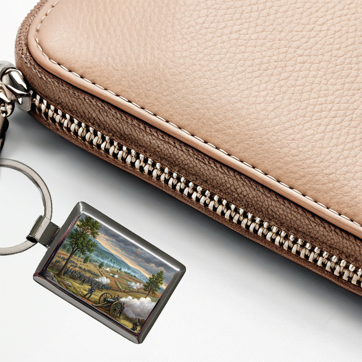 The Civil War Gettysburg Rectangle Metal Keychain