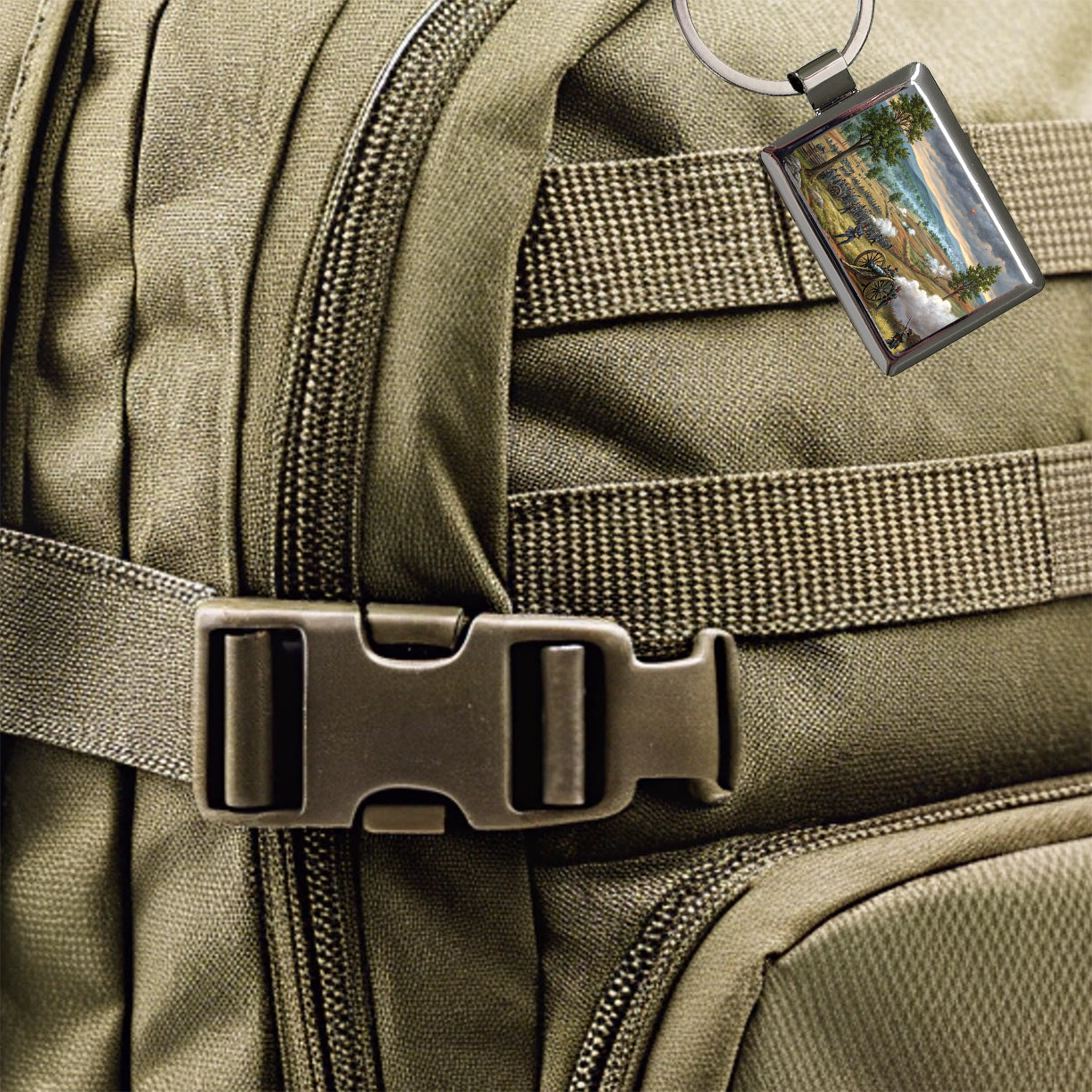 The Civil War Gettysburg Rectangle Metal Keychain
