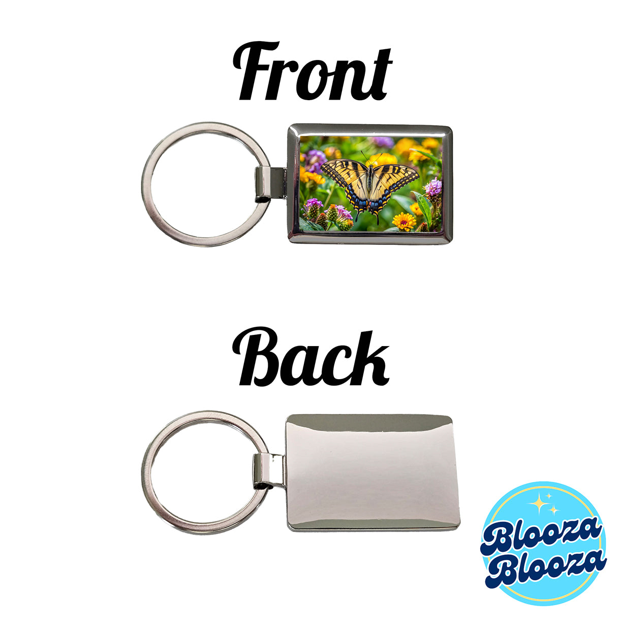 Tiger Swallowtail Butterfly Rectangle Metal Keychain