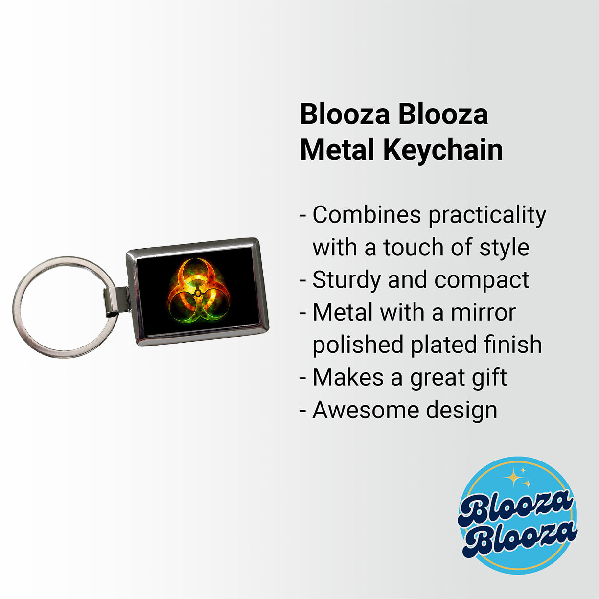 Toxic Zombie Outbreak Symbol Rectangle Metal Keychain