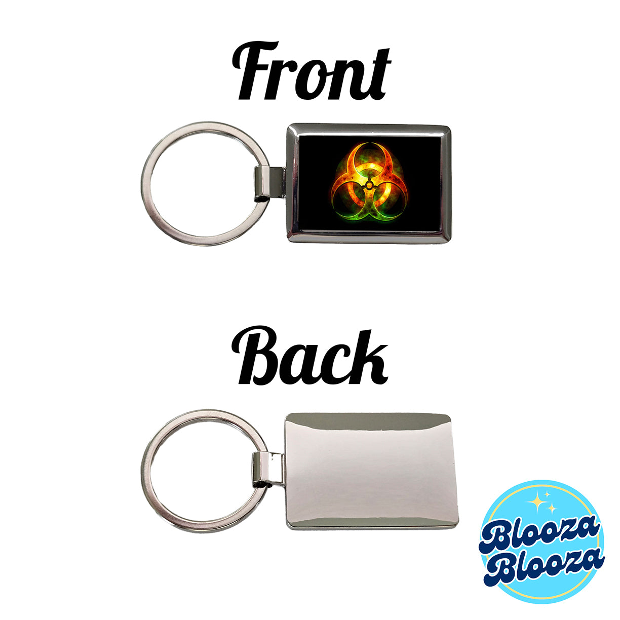 Toxic Zombie Outbreak Symbol Rectangle Metal Keychain