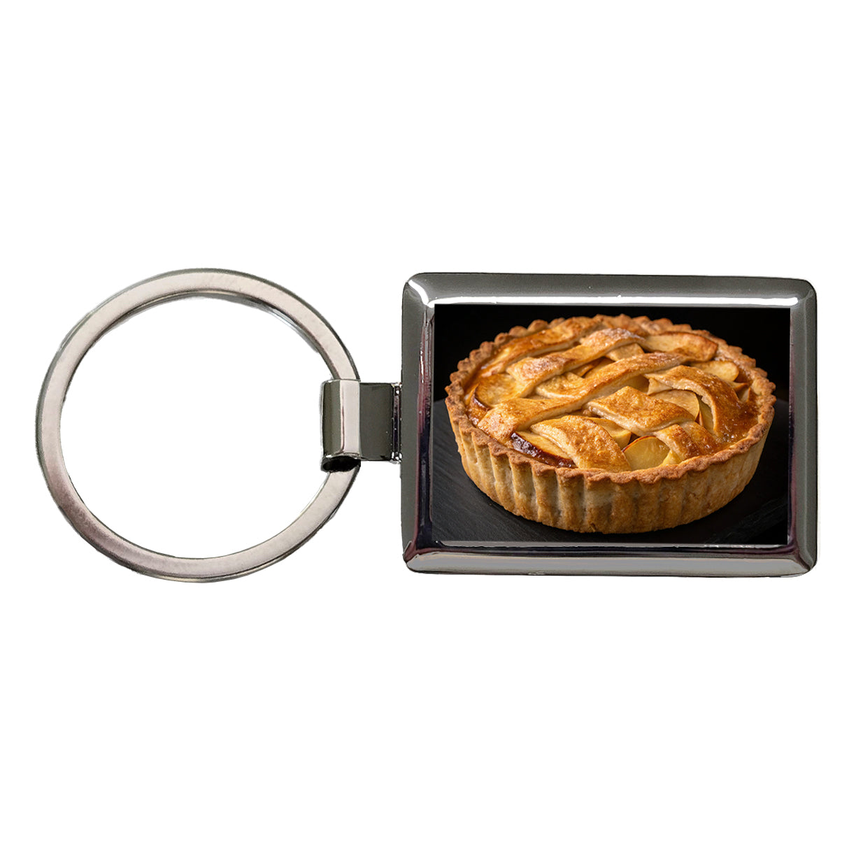 Traditional Lattice Crust Apple Pie Rectangle Metal Keychain
