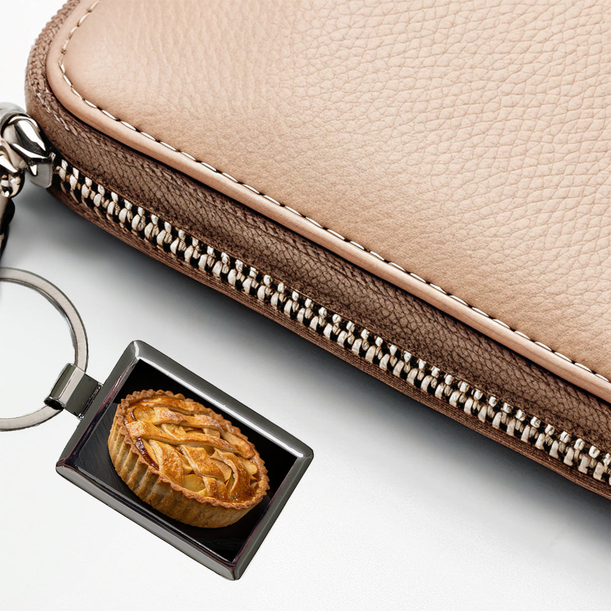Traditional Lattice Crust Apple Pie Rectangle Metal Keychain
